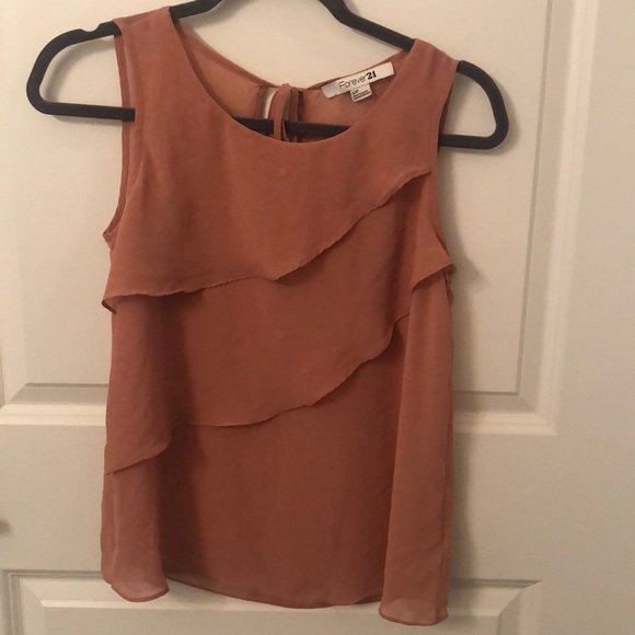 Forever 21 Tops - Forever 21 Beige/ Pink Sleeveless Blouse